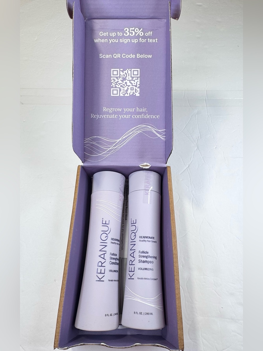 NEW Keranique Rejuvenate Volumizing Follicle Strengthening Shampoo & Conditioner
